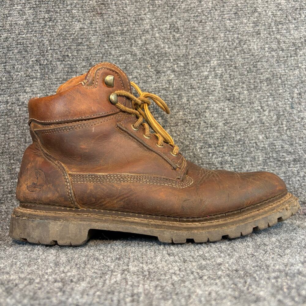 Elk Woods Brown Leather Work Hiking Boots Mens 10 D Rugged Gorpcore Y2K Workwear